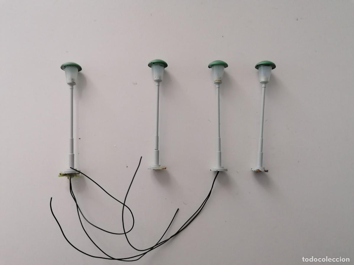Trenes escala: Accesorios H0 Lote de 4 Farolas El&eacute;ctricas para Maqueta de Tren Buen Estado
