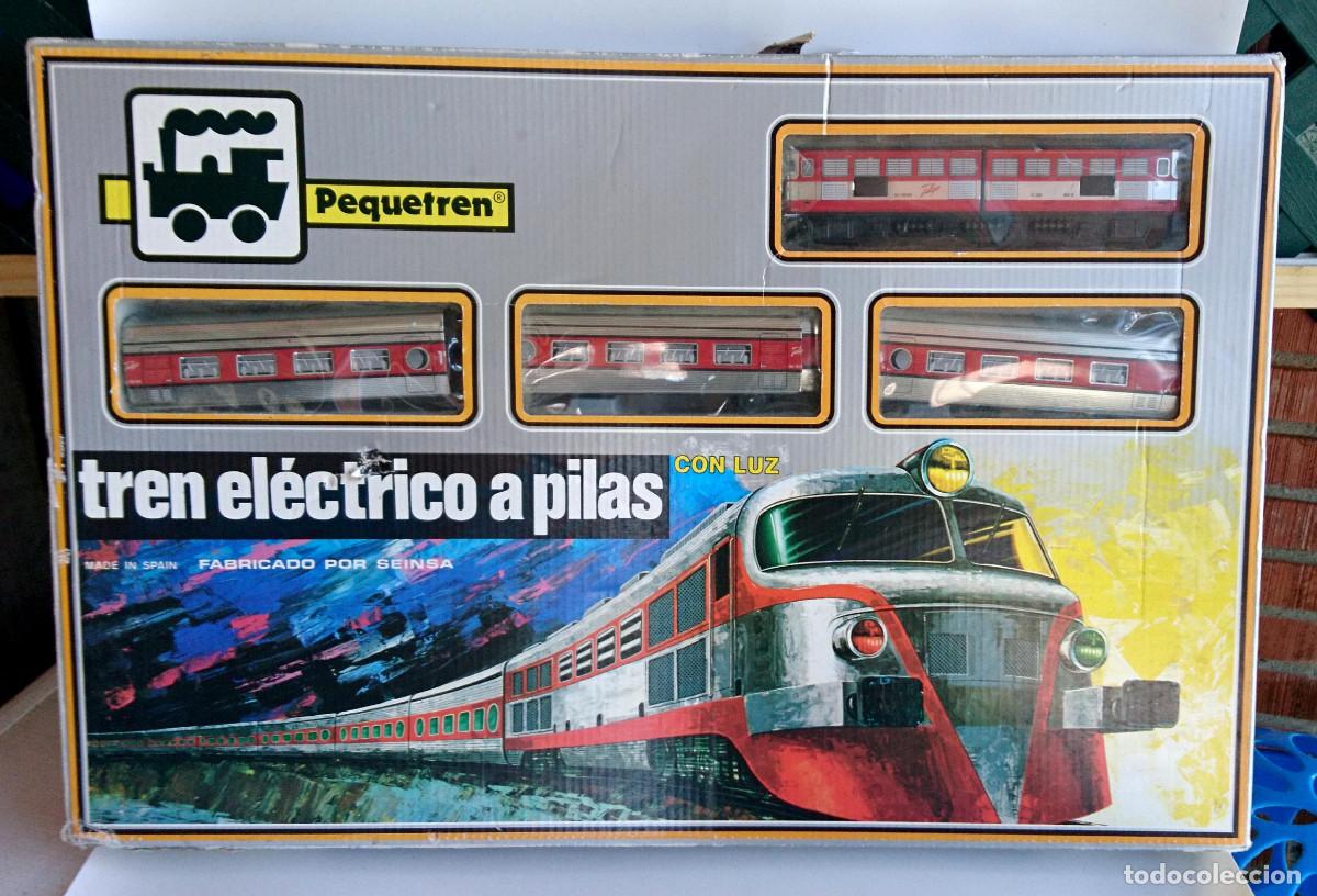 Trenes escala: PEQUETREN REF 508 TREN ELECTRONICO A PILAS MADE SPAIN FUNCIONA Y COMPLETO SEINSA TREN ARTICULADO LUZ