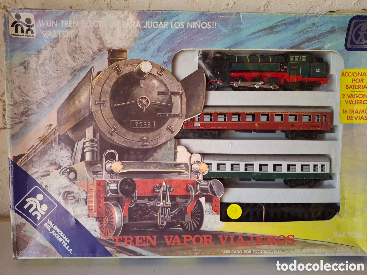 Trenes escala: TREN VAPOR VIAJEROS Fabricado por soc. Valenciana de juguetes. A pilas