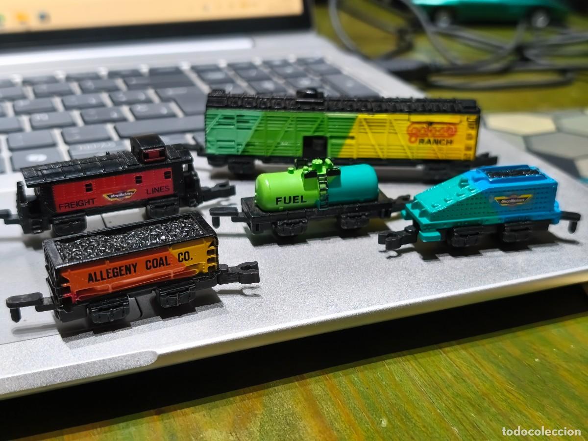 Trenes escala: Lote de 5 vagones tren Macro Machines Galoob. A&ntilde;os 80's.