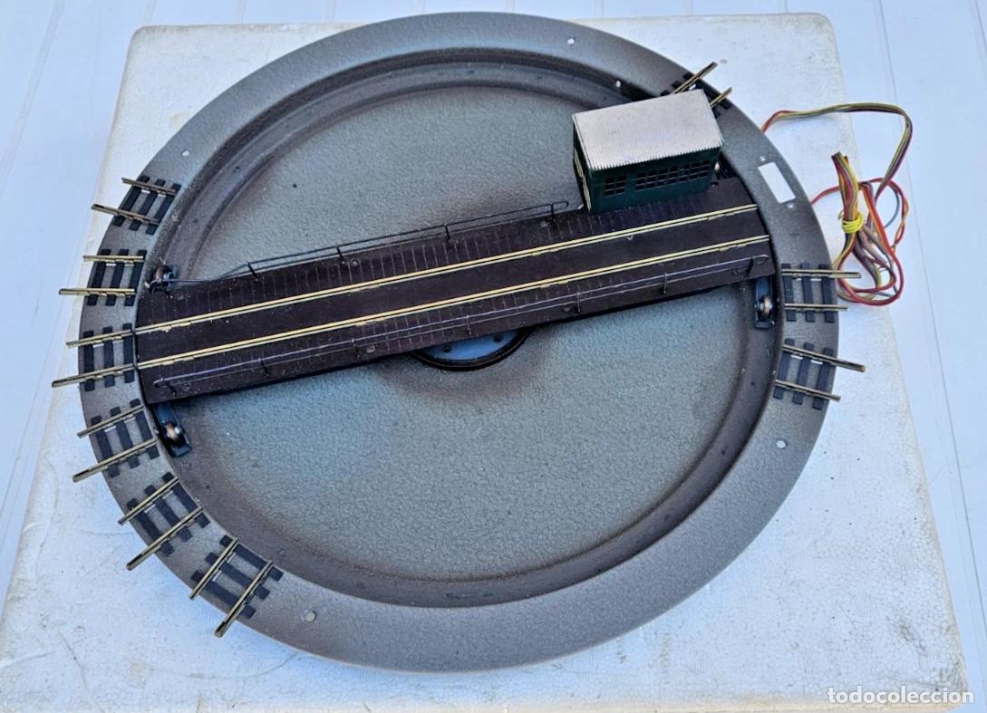 Trenes escala: VINTAGE PLATINE PLAQUE PONT TOURNANT ELECTRIQUE FLEISCHMANN 1780 HO