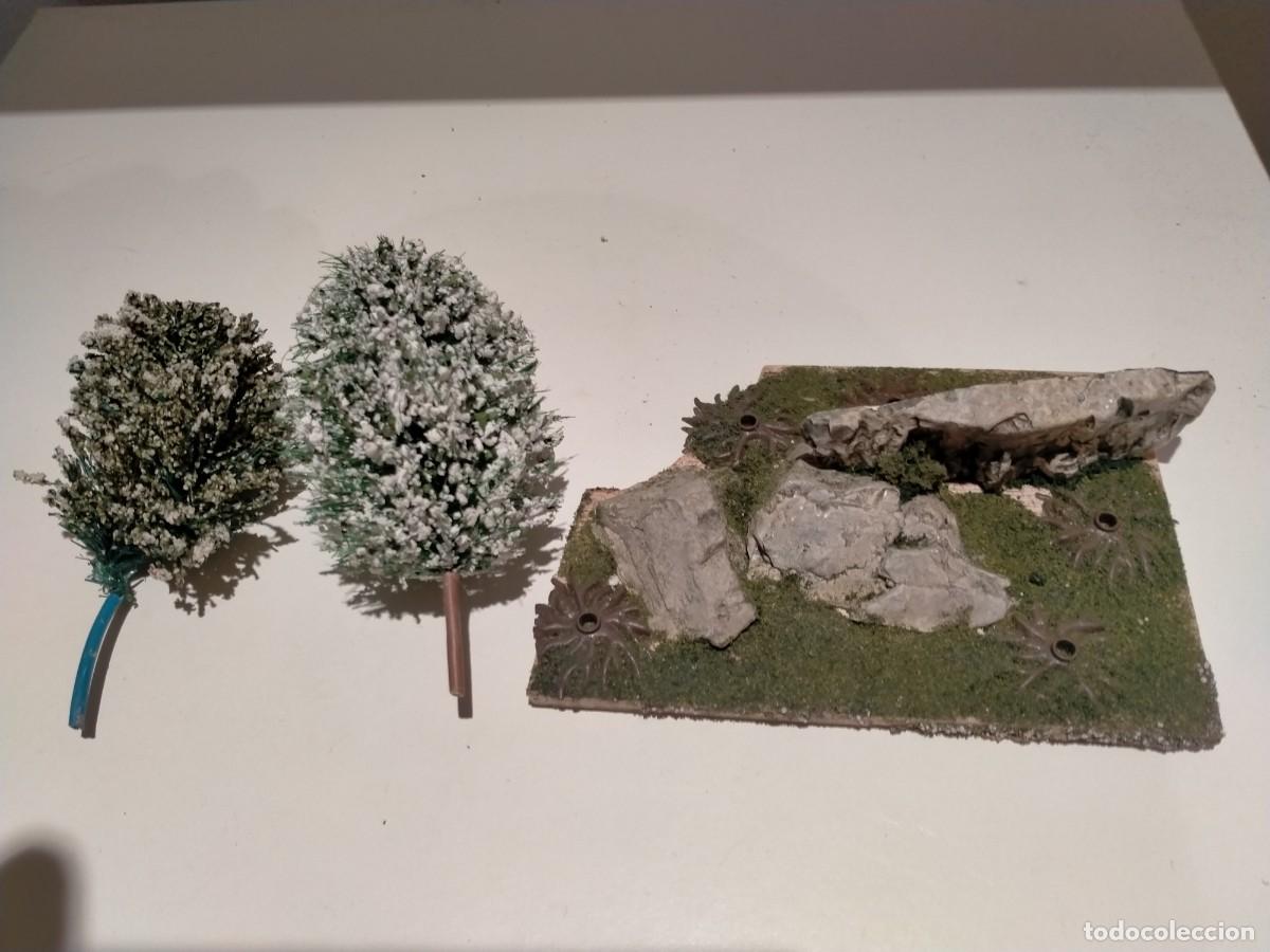 Trenes escala: Base con rocas y Arboles H0 para dioramas o maqueta tren