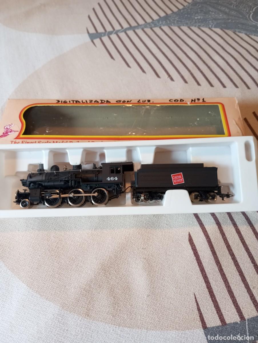 Trenes escala: LOCOMOTORA de vapor DIGITALIZADA con luz cod n&ordm;1 Md 464 central vermont E.HO