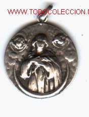 Trofeos y medallas: Medalla de la virgen y el sagrado coraz&oacute;n, de plata. - Foto 1