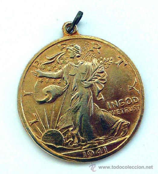 Trofeos y medallas: MEDALLA LIBERTY - INGOD WETRUST - 1941 - Foto 1