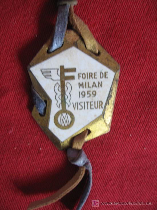 Trofeos y medallas: ESPECIE DE MEDALLA  DE LA FERIA DE MILAN 1959 - Foto 1