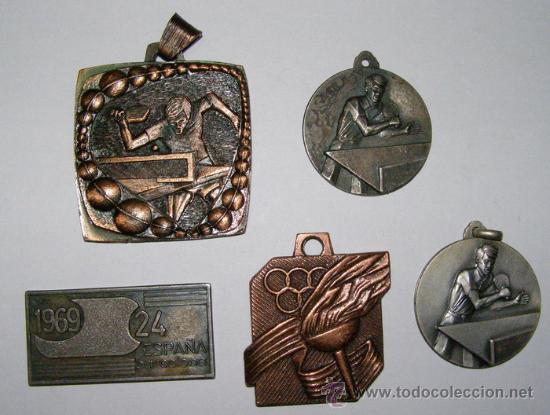 Trofeos y medallas: Lote de 5 medallas de tenis de mesa. - Foto 1
