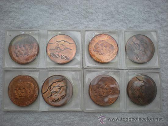 Trofeos y medallas: 8 MONEDAS I CENTENARIO UGT 1888-1988 EN - Foto 5
