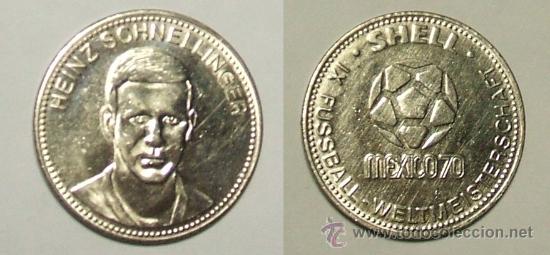 Trofeos y medallas: Token - Shell Mexico 70 - Heinz Schnellinger - (plateado) - Foto 1