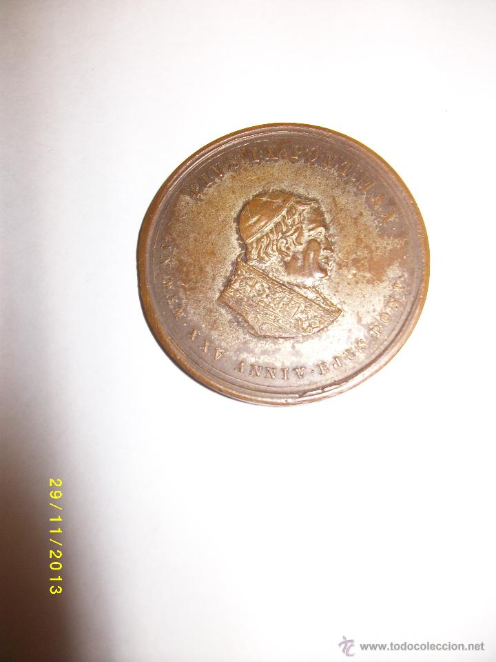 Trofeos y medallas: PIVS IX PONT MAX -MEDALLA -A&Ntilde;O 1870. - Foto 2