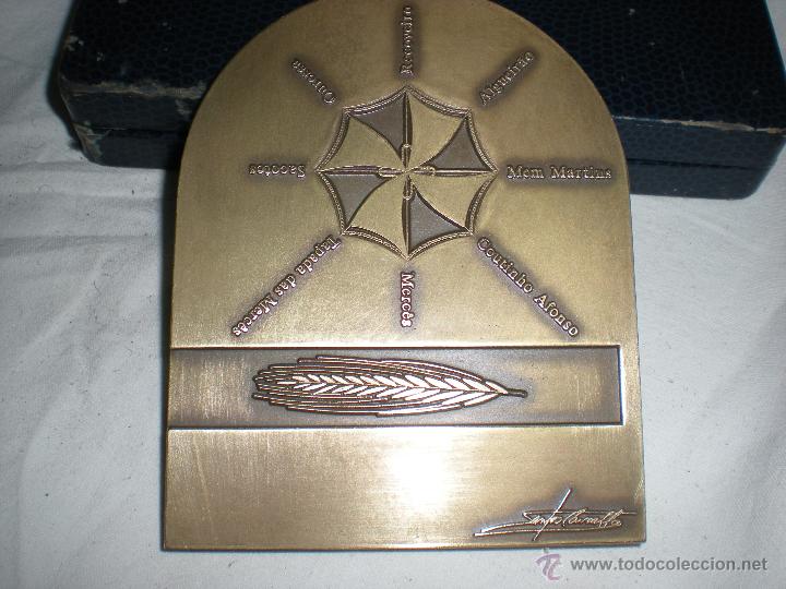 Trofeos y medallas: PLACA  DE BRONCE EXTRANJERA EN ESTUCHE - Foto 2