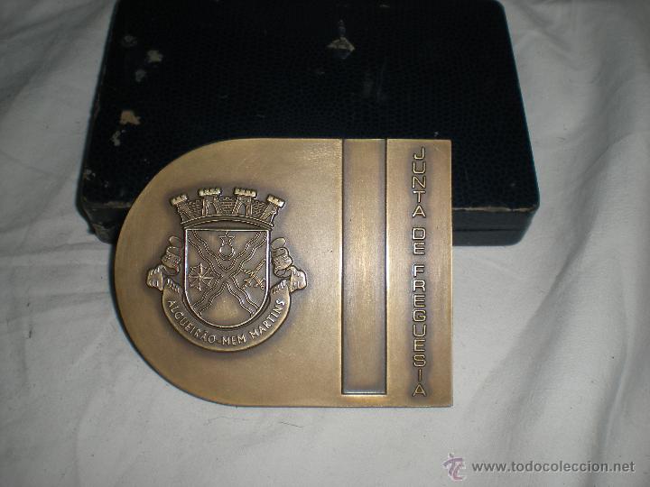 Trofeos y medallas: PLACA  DE BRONCE EXTRANJERA EN ESTUCHE - Foto 4