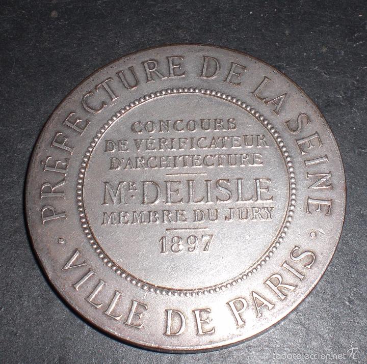Trofeos y medallas: Medalla francesa Paris Arquitectura 1897 - Foto 1