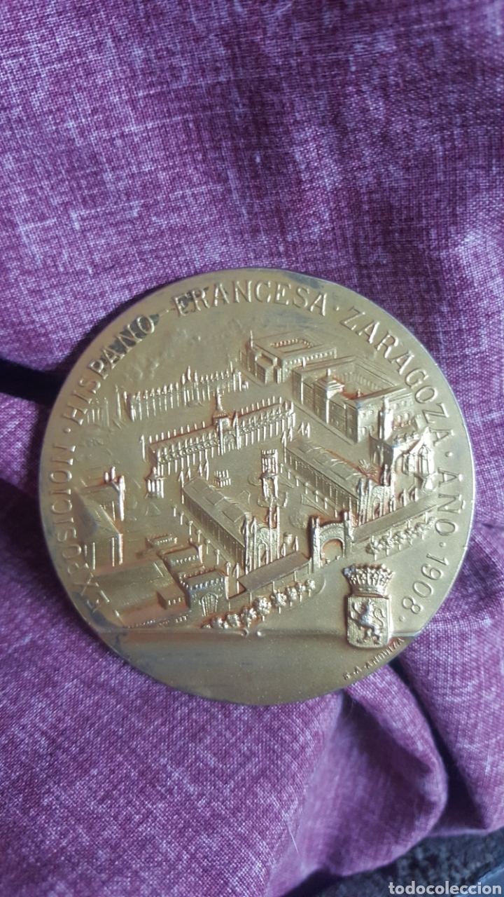 Trofeos y medallas: MEDALLA EXPOSICI&Oacute;N HISPANO-FRANCESA 1908 - Foto 2