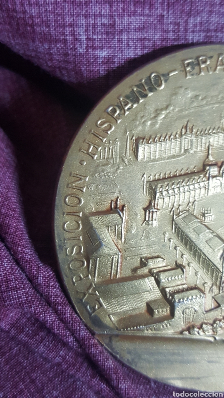 Trofeos y medallas: MEDALLA EXPOSICI&Oacute;N HISPANO-FRANCESA 1908 - Foto 3