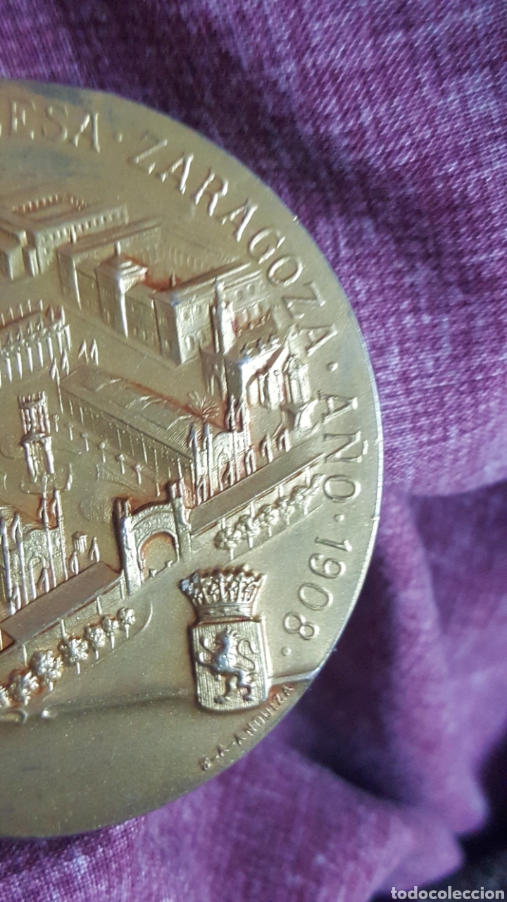 Trofeos y medallas: MEDALLA EXPOSICI&Oacute;N HISPANO-FRANCESA 1908 - Foto 5