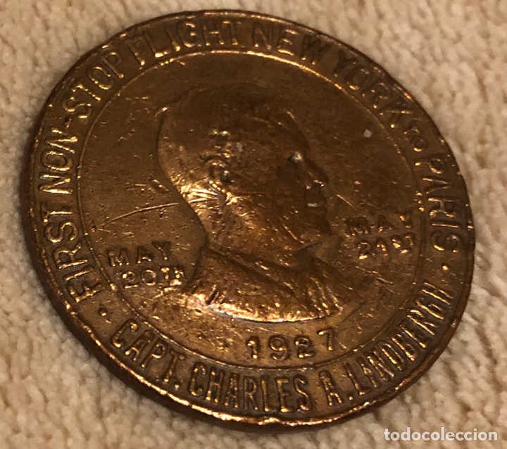 Trofeos y medallas: MEDALLA LUCKY LINDBERGH 1927 - Foto 1