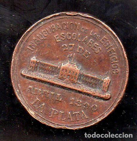 Trofeos y medallas: medalla edificios escolares la plata 1890 - Foto 1