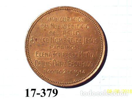 Trofeos y medallas: medalla inauguracion edificio asilo agosto 1914 38 gr 45mm - Foto 1
