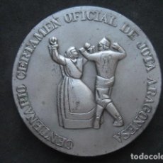 Trofeos y medallas: MEDALLA METAL CENTENARIO CERTAMEN OFICIAL JOTA ARAGONESA. AYUNTAMIENTO ZARAGOZA 1986. DOBLE CARA