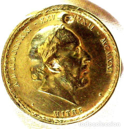 Trofeos y medallas: 1921 chapa comemorativa centenario natalicio bartolome mitre - Foto 1