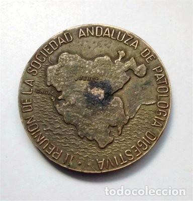 II REUNIÓN DE LA SOCIEDAD ANDALUZA DE PATOLOGÍA DIGESTIVA. CÁDIZ 1971. LABORATORIOS DELAGRANGE (Numismática - Medallería - Trofeos y Conmemorativas)