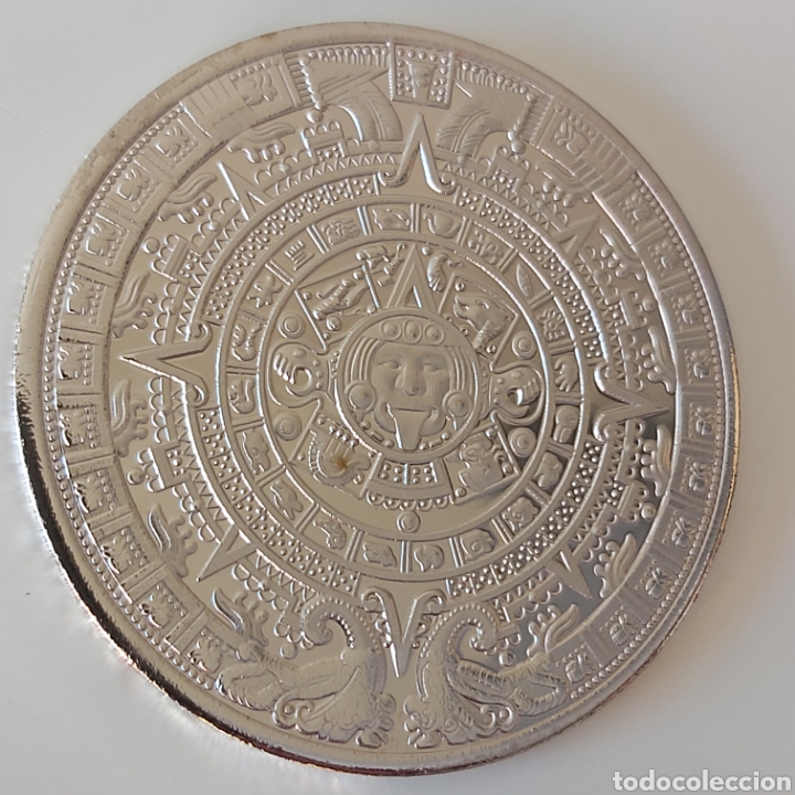 Trofeos y medallas: ESPECTACULAR MONEDA DE PLATA AZTECA. REFERENCIA S1 M AZTECA - Foto 2