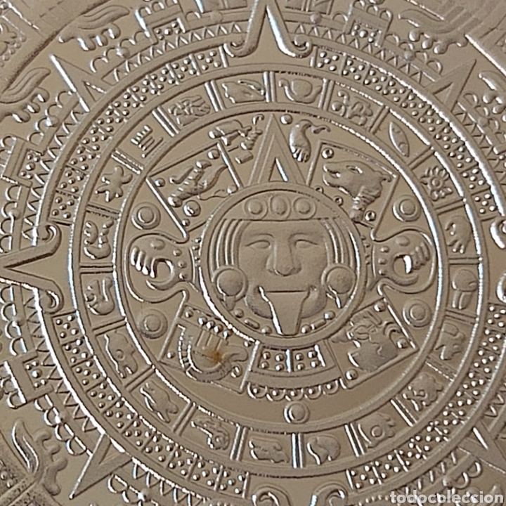 Trofeos y medallas: ESPECTACULAR MONEDA DE PLATA AZTECA. REFERENCIA S1 M AZTECA - Foto 4