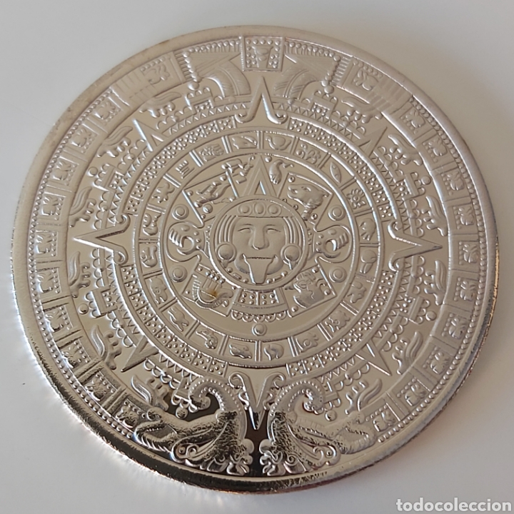 Trofeos y medallas: ESPECTACULAR MONEDA DE PLATA AZTECA. REFERENCIA S1 M AZTECA - Foto 1
