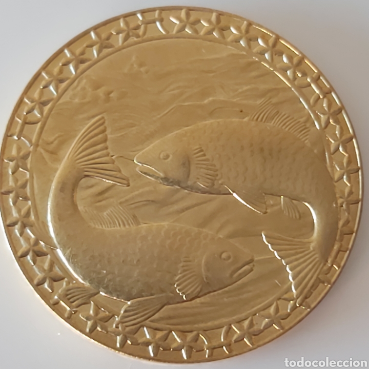 Trofeos y medallas: FANT&Aacute;STICA MONEDA DE ORO ELECTROGALVANIZADO. REF S1 M CG - Foto 2