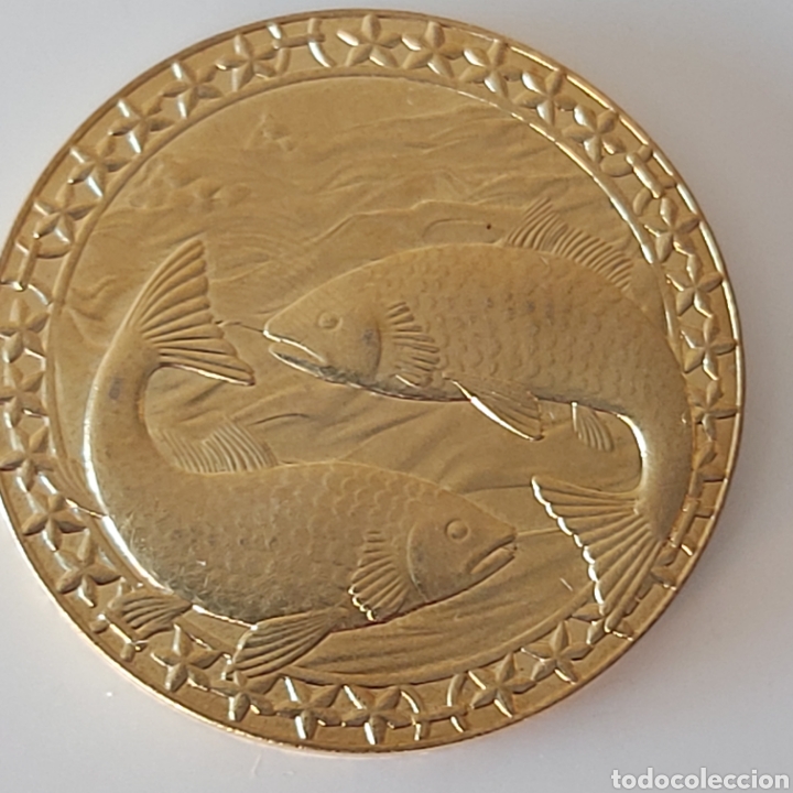 Trofeos y medallas: FANT&Aacute;STICA MONEDA DE ORO ELECTROGALVANIZADO. REF S1 M CG - Foto 1