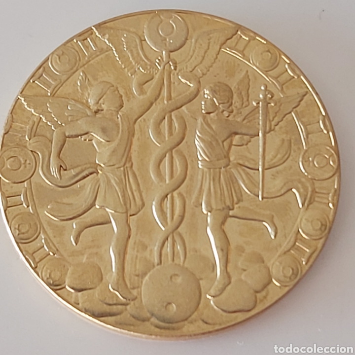Trofeos y medallas: FANT&Aacute;STICA MONEDA DE ORO ELECTROGALVANIZADO. Ref S1 M CG - Foto 1
