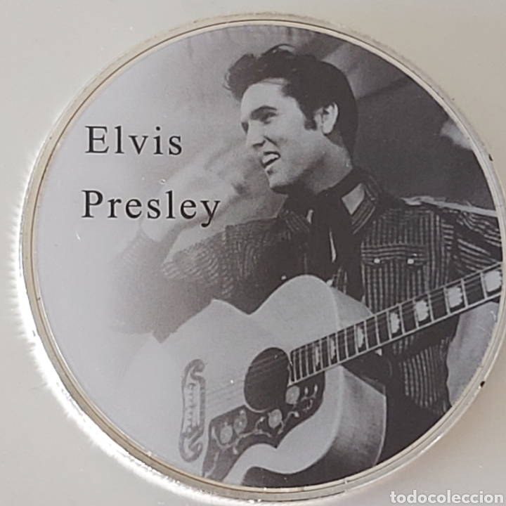 Trofeos y medallas: EXCLUSIVA MONEDA DE PLATA DEL REY DEL ROCK, ELVIS. REF S4 M CG - Foto 1