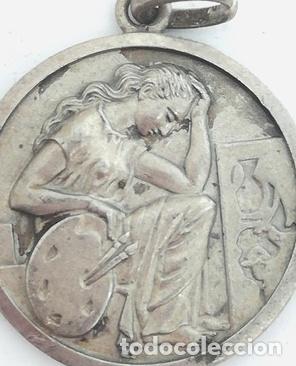 Trofeos y medallas: medalla de plata antigua sellada maciza - Foto 1