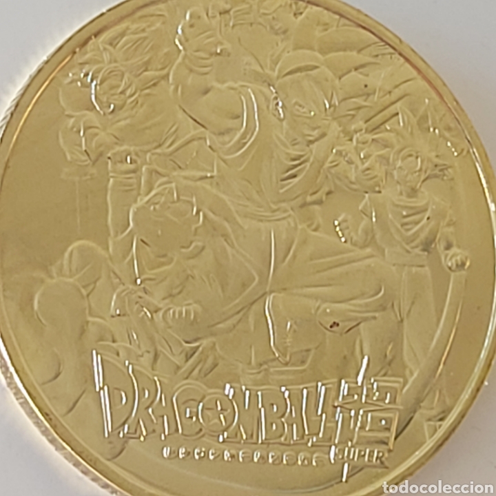 Trofeos y medallas: FANT&Aacute;STICA MONEDA DE ORO DE LA COLECCI&Oacute;N DE DRAGON BALL. REF S2 M 14 CG. - Foto 3