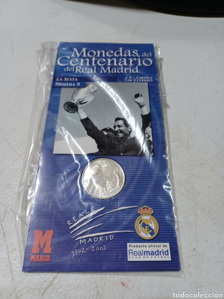 Trofeos y medallas: Moneda n&uacute;mero 9 LA SEXTA MONEDAS DEL CENTENARIO DEL REAL MADRID coleccionable Marca - Foto 1