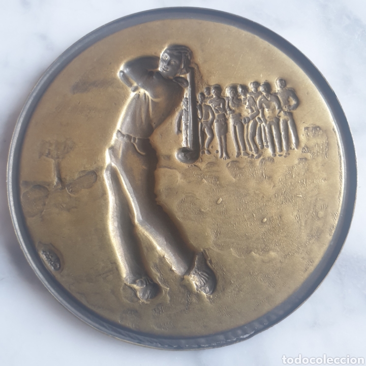 Trofeos y medallas: Medalla chapa Cebrian deportiva Golf bronce - Foto 2