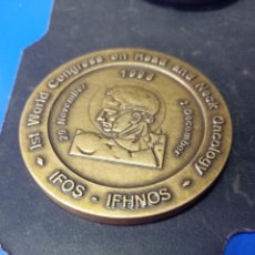 Trofeos y medallas: 1ST WORLD CONGRESS ON HEAD AND NECKK ONCOLOGY IFOS 1998 MEDICINA ONCOLOGIA MEDALLA. Lote 337783728