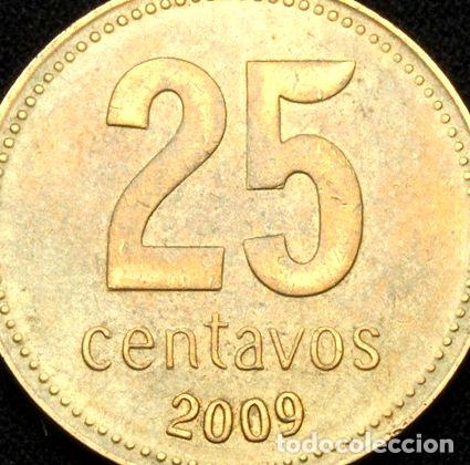 Trofeos y medallas: moneda argentina 25 centavos 2009 ceca argentina 452 vf - Foto 1