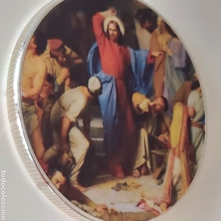 Trofeos y medallas: FANT&Aacute;STICA MONEDA DE PLATA CON MOTIVOS RELIGIOSOS. REF S3 M CG - Foto 3