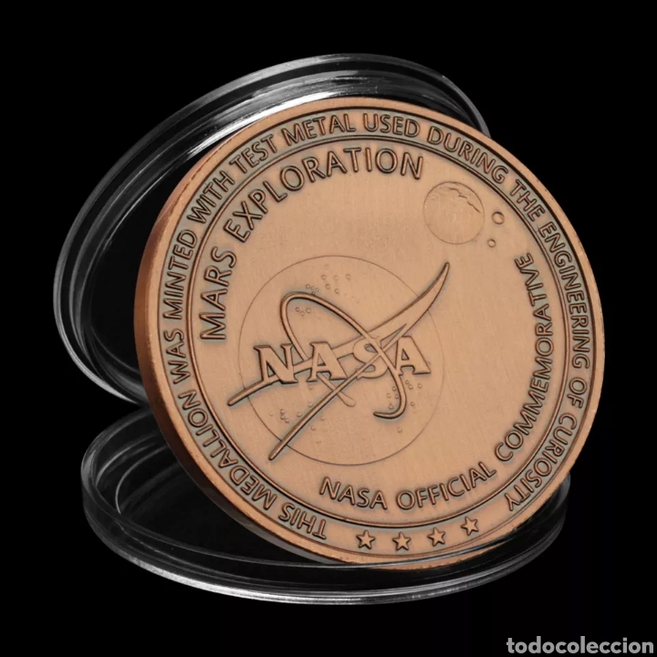 Trofeos y medallas: Moneda Mars Curiosity Rover - NASA - Misi&oacute;n Marte - Foto 2
