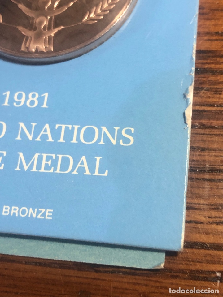 Trofeos y medallas: MEDALLA UNITED NATIONS PEACE MEDAL SOLID BRONZE - Foto 2