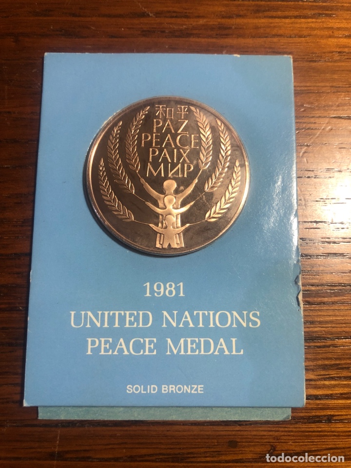 Trofeos y medallas: MEDALLA UNITED NATIONS PEACE MEDAL SOLID BRONZE - Foto 1