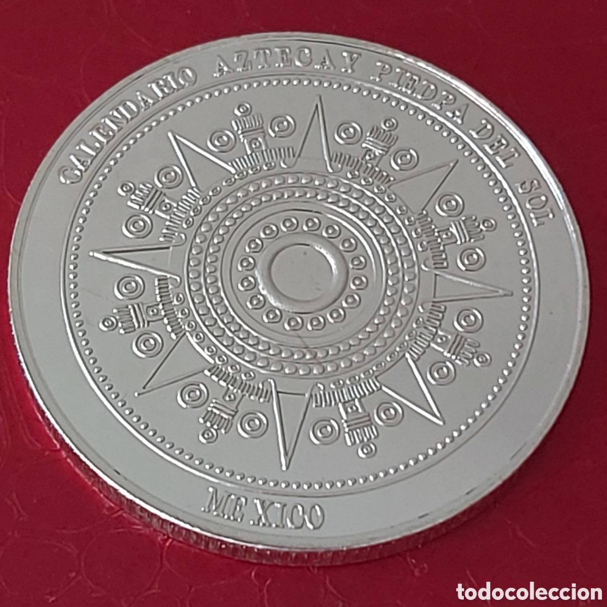 Trofeos y medallas: ESPECTACULAR MONEDA DE PLATA AZTECA. REFERENCIA S2 CG M AZTECA - Foto 4