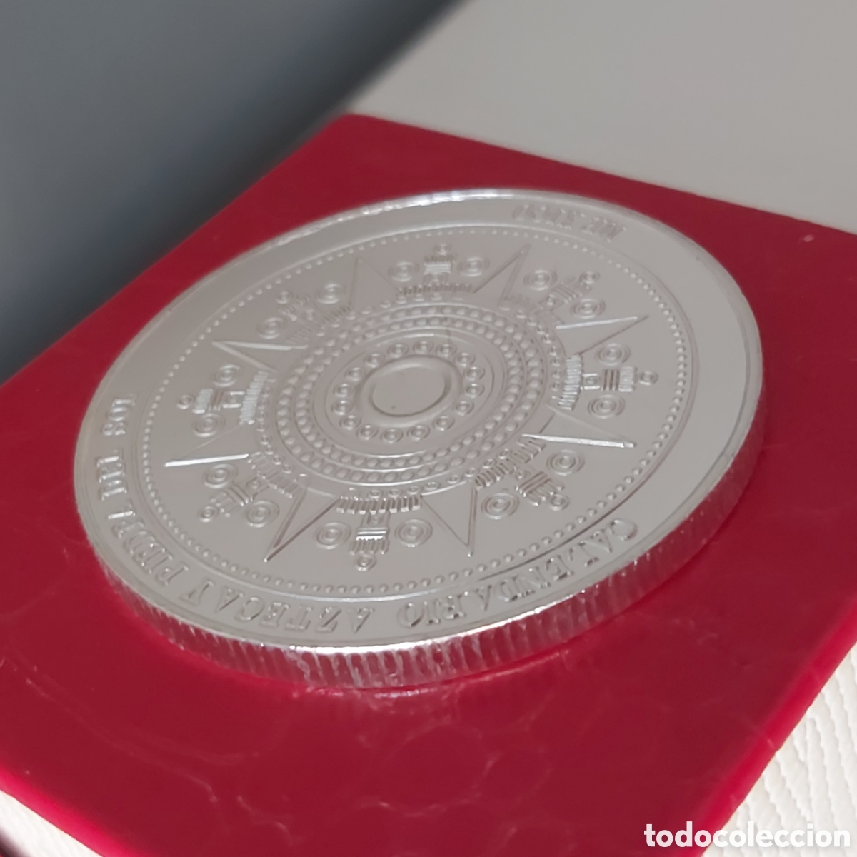 Trofeos y medallas: ESPECTACULAR MONEDA DE PLATA AZTECA. REFERENCIA S3 CG M AZTECA - Foto 2