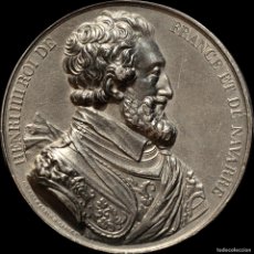 Trofeos y medallas: MEDALLA EN PLOMO ENRIQUE IV HENRI IIII REY DE FRANCIA Y DE NAVARRA (1589-1610) FIRMA CASQUE. Lote 338048003