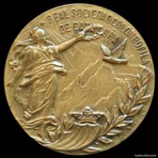 Trofeos y medallas: MEDALLA EN BRONCE REAL SOCIEDAD DE COLOMBOFILIA DE CATALUÑA 1969 38MM