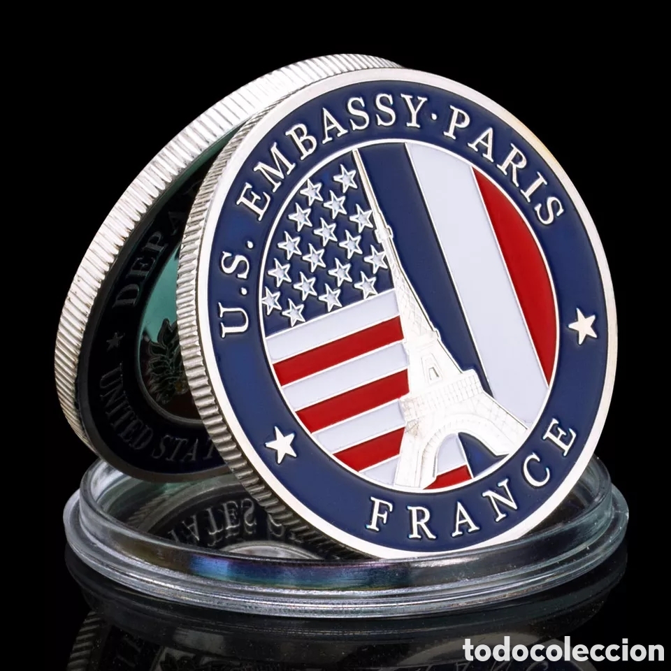 Trofeos y medallas: Moneda Embajada de Estados Unidos en Par&iacute;s - Foto 1