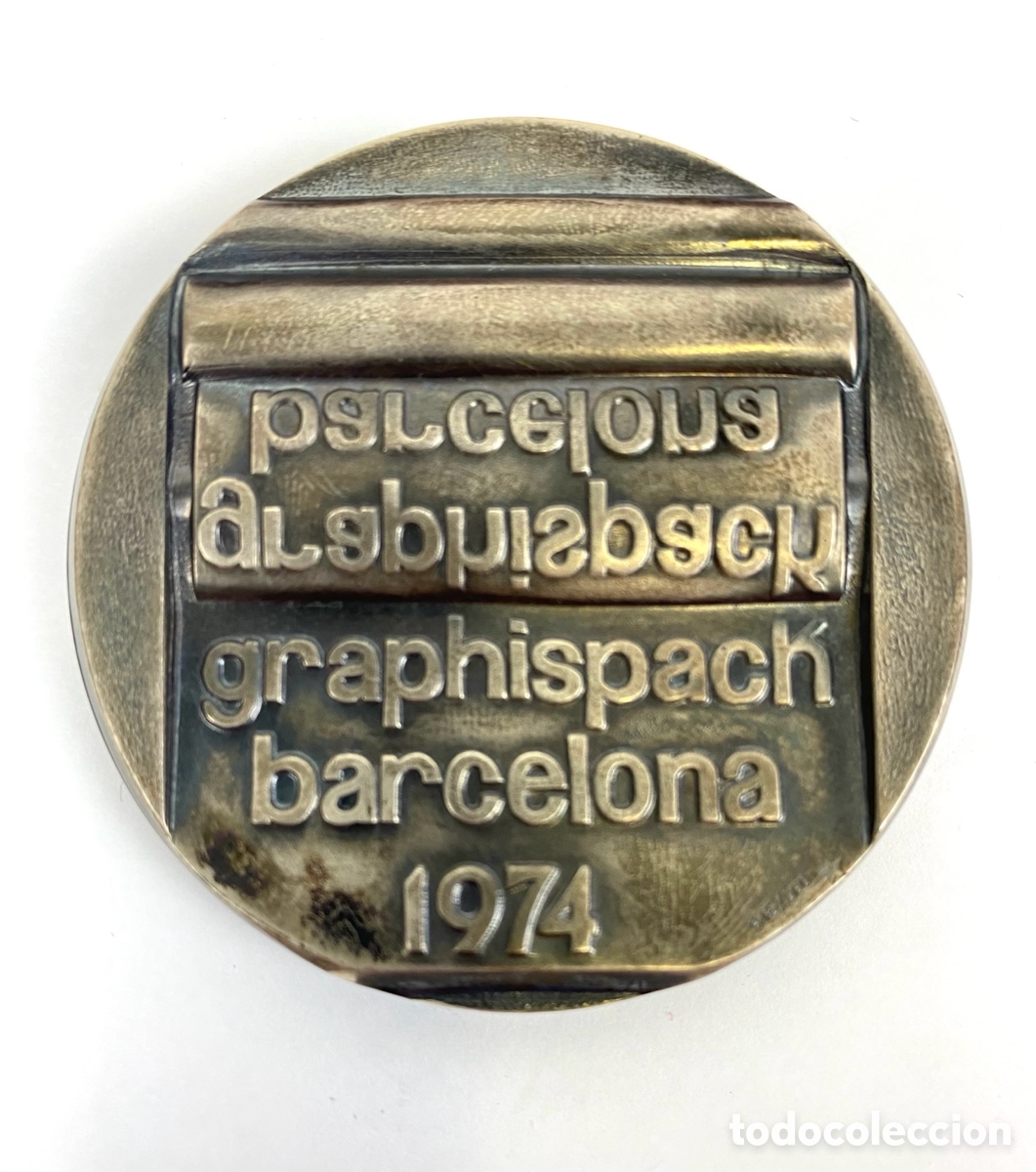 Trofeos y medallas: MEDALLA DE PLATA, GRAPHISPACH - BARCELONA 1974 - Foto 3