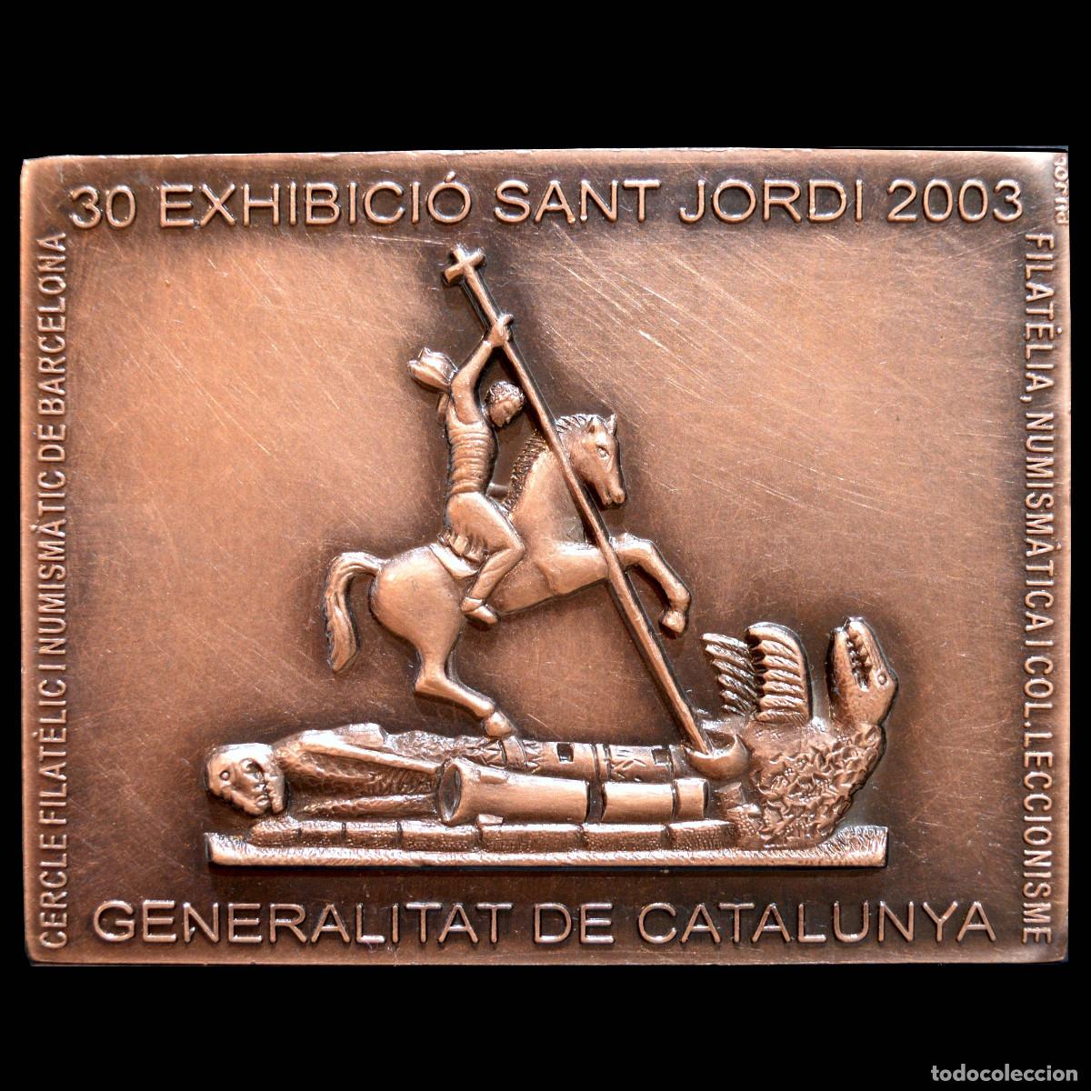 Trofei e Medaglie: MEDALLA EN BRONCE SANT JORDI 2003 NUMERADA 5,5X7CM